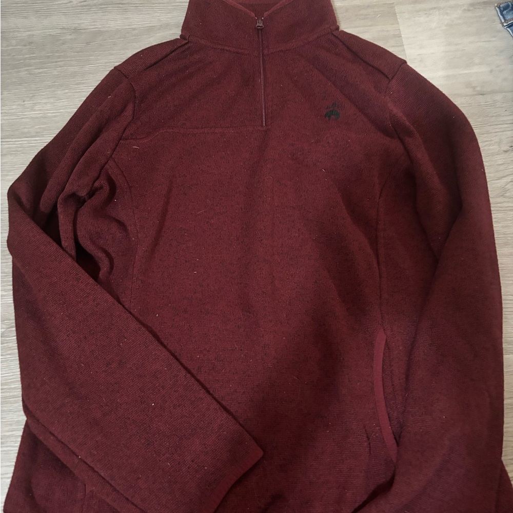 Brooks Brothers Men's Maroon Zip-Up Sweater